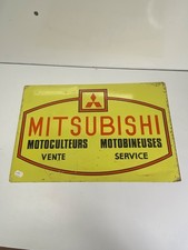 Mitsubishi Metal Advertising Sign Tiller Tiller in Good Condition