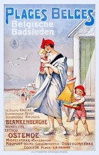 Affiche chemin de fer Belges - Les plages Belges