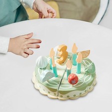 Jouets de gâteau d'anniversaire en bois jouer au jouet de cuisine pour 3 ans