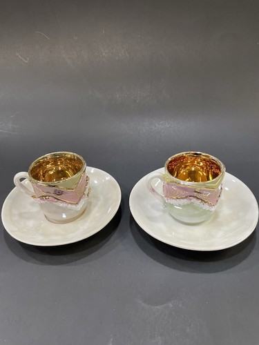 Vintage gilded demitasse cups - vintage,