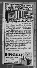 SINGER MEUBLE MACHINE A COUDRE  1934 publicité 