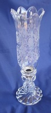 Baccarat Bambous Hurricane Candle Holder Etched Shade Globe 16.5 inch Signed