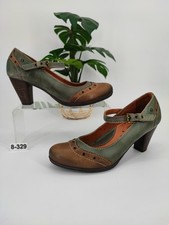 Pikolinos Women’s Rotterdam Olive Green Leather Ankle Heels Sz US 8.5/EU 39