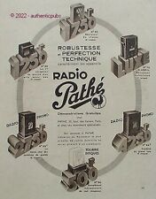 PATHE RADIO PHONO RECEIVER TURNS DISCS POSTS 1934 FRENCH AD