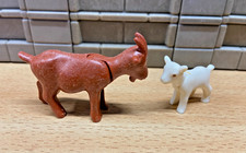 Playmobil animals 2 goats adult baby brown farm zoo 02