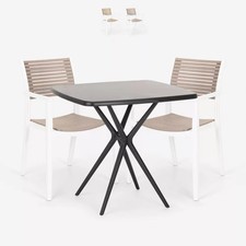 Ensemble Table Carrée Noire