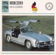 MERCEDES 300 SL GULLWING - ALLEMAGNE 1954/56 - CARTE COLLECTOR VOITURE OLDTIMER