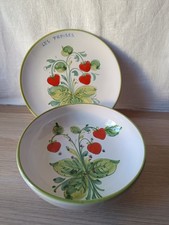 Salad bowl drainer rinse fruit earthenware style decor strawberry decoration