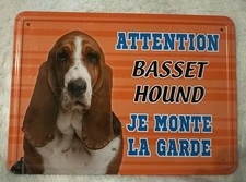 Plaque attention BASSET HOUND