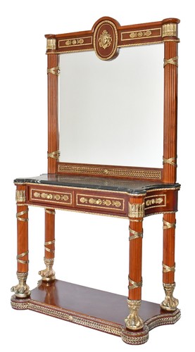 Console surmontée miroir - console,