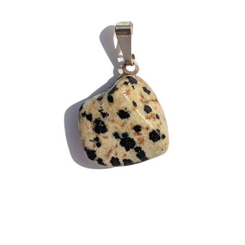 Pendentif jaspe dalmatien - jaspe,