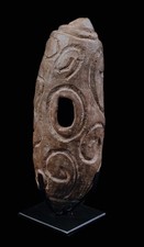 Flûte en terre cuite, instrument, oceanic art, tribal art, Pacific art, 22 cm