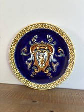 Ancienne Assiette En Faïence De Gien Décor Renaissance Bleu - Vintage Ø19,5cm