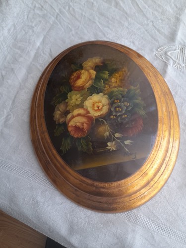 Cadre ovale fleurs bombe - ovale,