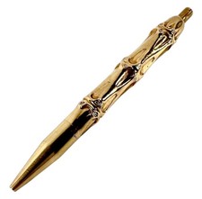 Vintage 1940's Louis Tamis Bamboo Pen 14K Solid Yellow Gold