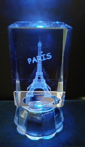 Cube cristal lumineux - cristal, gravure