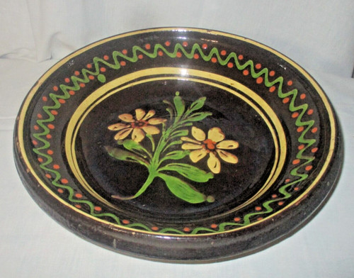 Ancien plat creux terre - plat, cuite
