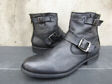 FRYE VERONICA SHORT Leather Buckle & Vert Zip Moto Boots Women's 8.5 B Black
