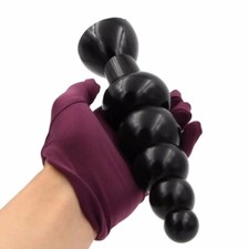 Sextoy Gros Plug Progressif Noir 5 Boules Ventouse Anal Butt Sex 20cm X 5,5cm 