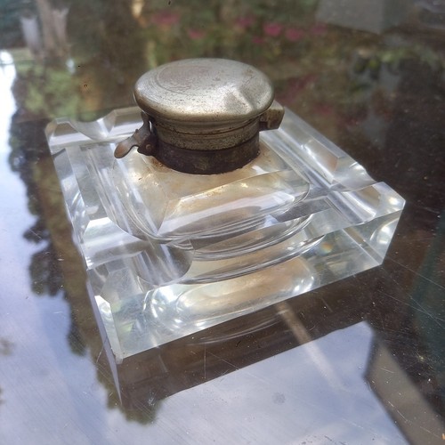 Encrier verre ancien - verre,