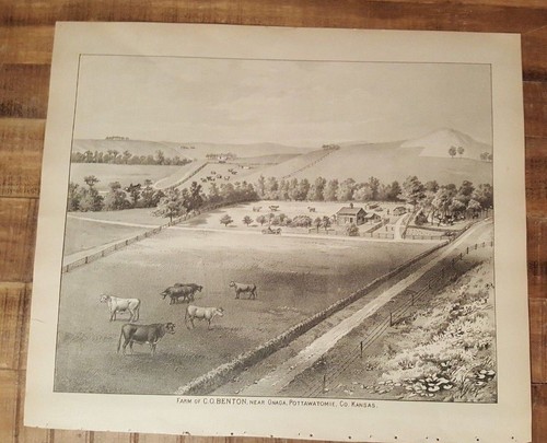 Ancien acier gravure - -, ferme