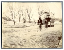 France, Paris, Ancien tramway Métropolitaine  Vintage citrate print. Tramway Typ