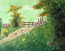painting acrylic painting on canvas landscape, signed directly from the workshop, B Jost