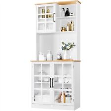 Buffet Haut de Cuisine Vaisselier de Cuisine Armoire de Rangement avec Étagère