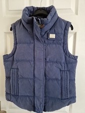 Ladies Superdry Gilet Body Warmer Academy Vest Feather Filling Blue Size S Japan