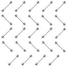 Wholesale 25 Straight Piercing Barbells 14G 16G Steel Nipple Ring Tongue Bridge 