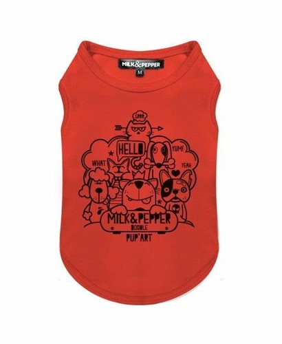 Shirt doodle orange - doodle, s