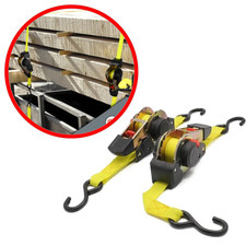 Lot 2 Sangles Arrimage Cliquet 180cm x 25mm Enrouleur Auto 640kg Moto Remorque