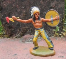 CLAIRET FAR WEST / INDIAN SIOUX FIGURE WITH TOMAHAWK AND SHIELD