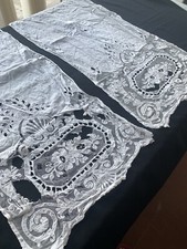 2 Napoleon III Hand Embroidered Cornelly Curtains to Restore/4454M0+LBC