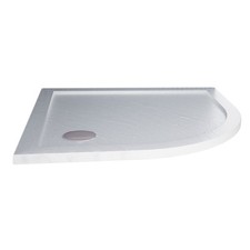 RECEVEUR PLATEAU BAC DOUCHE 90X90 CM BLANC PIERRE DEMI-CIRCULAIRE ARRONDIE