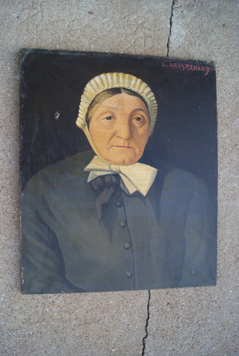 Grand tableau ancien huile - ancien, sur