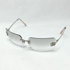 CHANEL 4017-D c.159/6L 62□17 120 Rimless Gradient Gray Sunglasses Used Japan