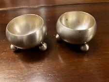 2 salerons en métal argenté