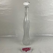 ➜LARGE MOLDED GLASS LIQUOR BOTTLE/BOTTLE with antique cap 39cm