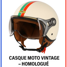🏍️ Casque Moto Vintage Rétro 🇮🇹 – Homologué DOT
