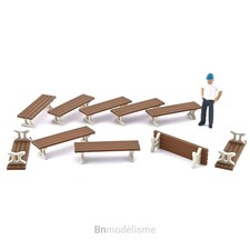 HO Lot 10 Bancs 1/87 H0 Décor