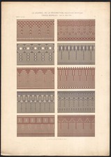 1900 Lithograph Wall Strips Art Nouveau Welter Decoration