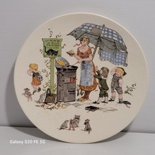 Assiette Sarreguemines faience  Ancienne Enfants Chat Polychrome 