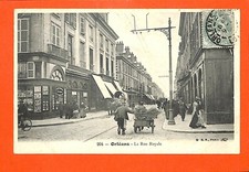 ORLEANS (45) POSTCARD / LA RUE ROYALE / STATIONERY / ARM CART