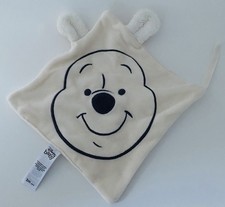 6247🌟Doudou Plat Mouchoir Winnie L’ourson Blanc Écru Disney Baby Carrefour