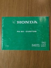 Honda PA50 Custom Parts List 1982 Parts Catalogue Camino Moped Motorcycle Vintage
