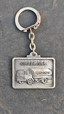 VINTAGE METAL KEYRING TRUCK TRANSPORT OIL COAL GALDEMAR CORMEILLES BE