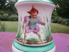 Antique Child Porcelain Brass Kerosene Lamp 19th Century
