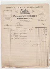 ANTIQUE MARECHALERY-HARDWARE INVOICE/CHARLES DELABIE-SOMME/IRONERY/