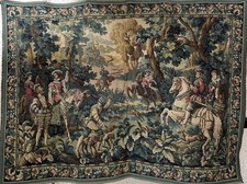 Wall tapestry 114x85 cm hunting scene style Flanders/Aubusson